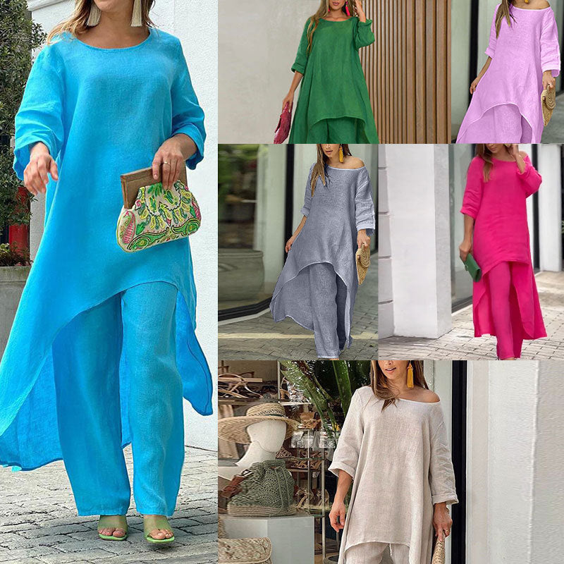 Damer luftig kaftan-stil tvådelad med asymmetrisk skärning Mirla-Eva Jonsson