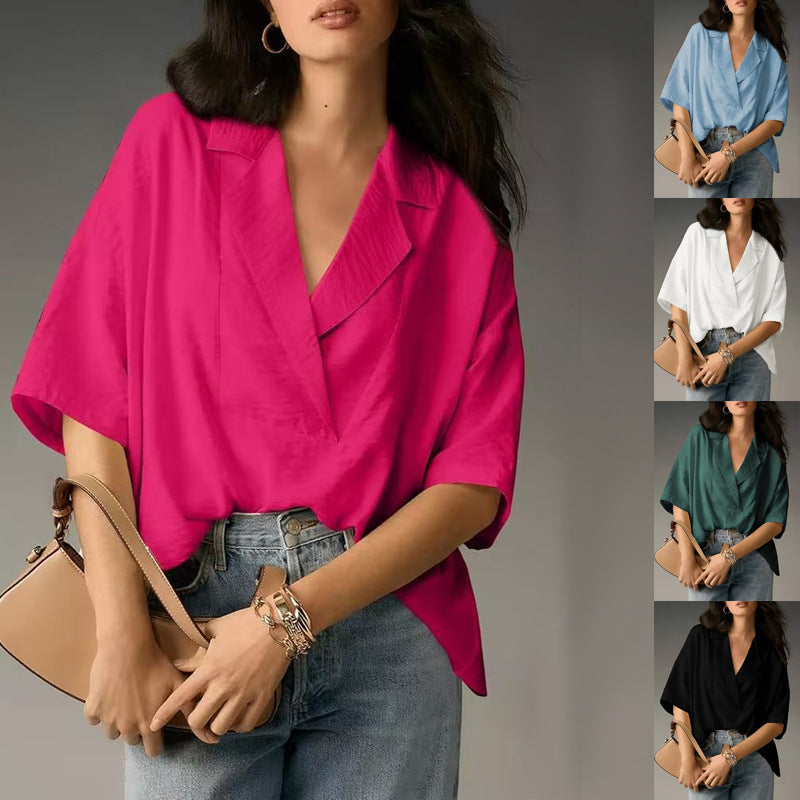 Damer luftig kortärmad blus i modern oversized-kot Eva Jonsson-Eva Jonsson