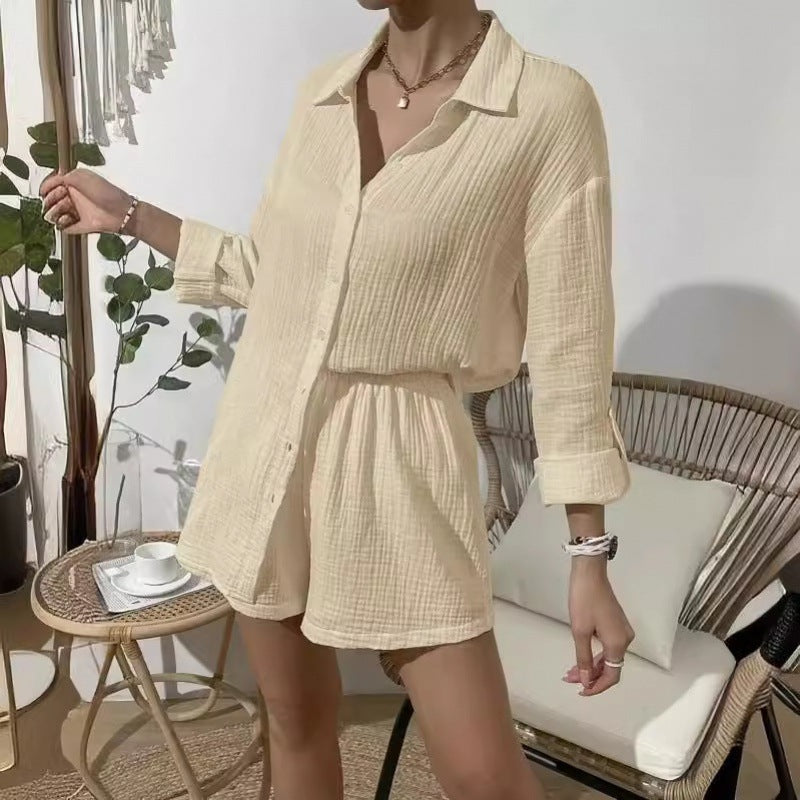 Damer luftig kortärmad skjorta och shorts-set Mirla-Eva Jonsson