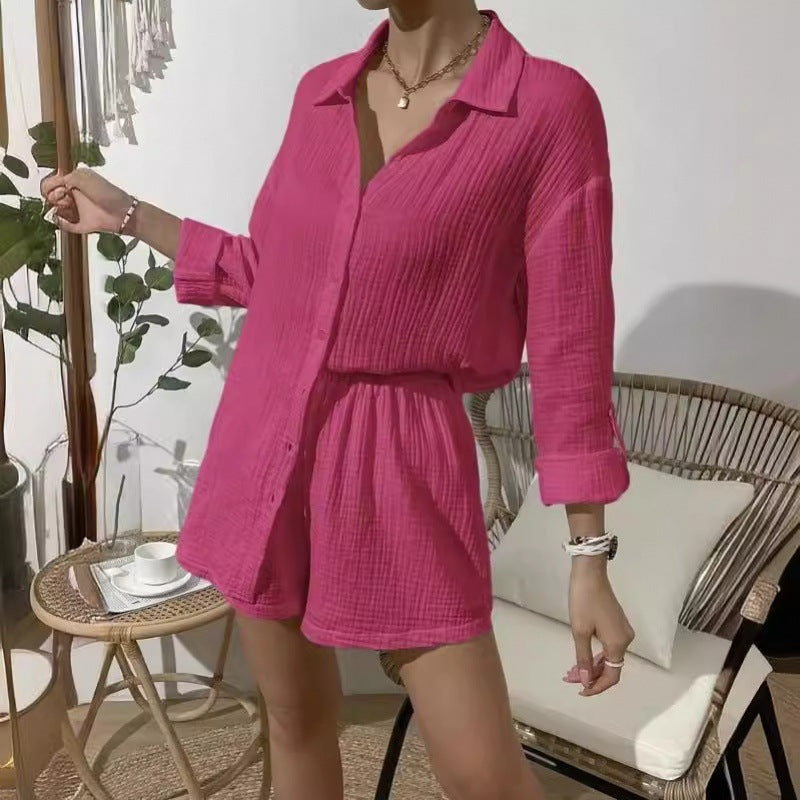 Damer luftig kortärmad skjorta och shorts-set Mirla-Eva Jonsson