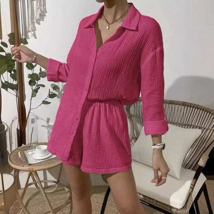 Damer luftig kortärmad skjorta och shorts-set Mirla-Eva Jonsson