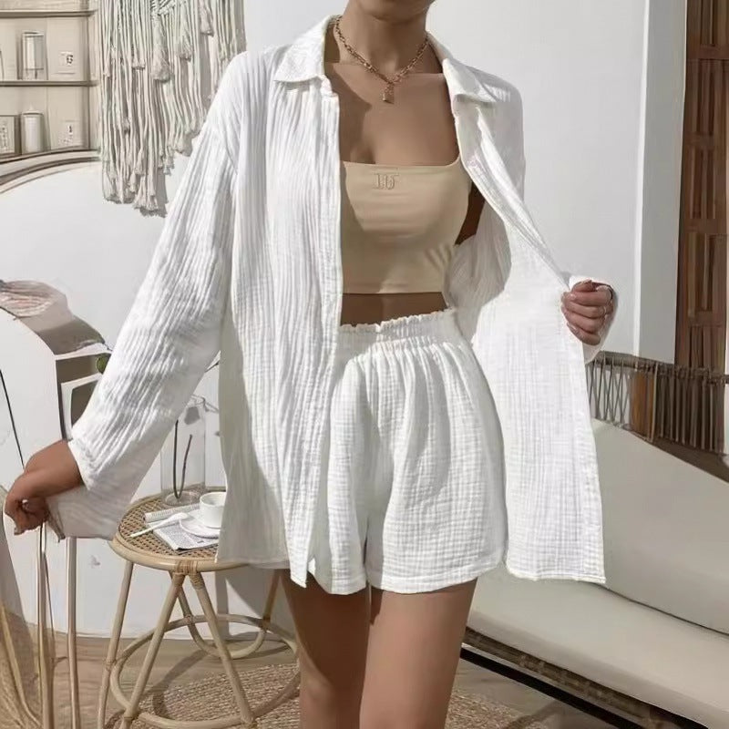 Damer luftig kortärmad skjorta och shorts-set Mirla-Eva Jonsson