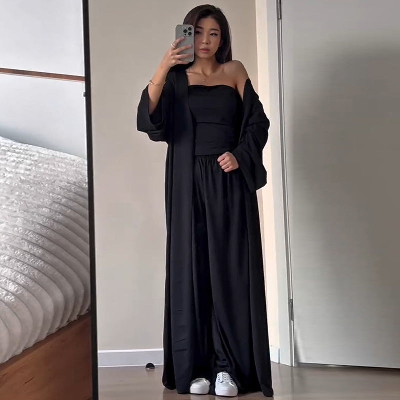 Damer luftig loungewear-set med lång kimono Mirla-Eva Jonsson