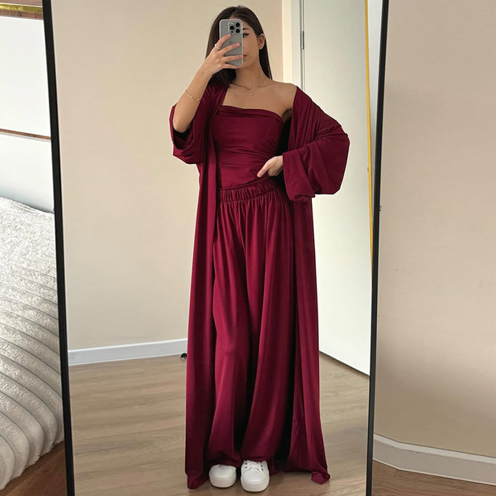 Damer luftig loungewear-set med lång kimono Mirla-Eva Jonsson