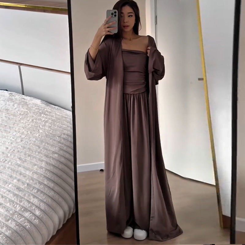 Damer luftig loungewear-set med lång kimono Mirla-Eva Jonsson