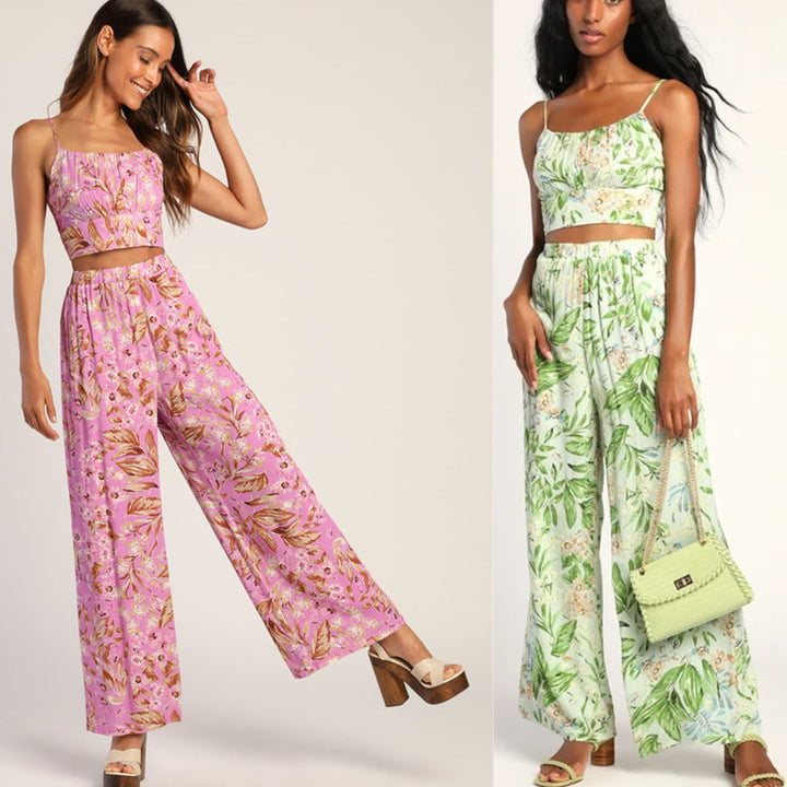 Damer luftig sommaroutfit med blommönster Eva Jonsson-Eva Jonsson