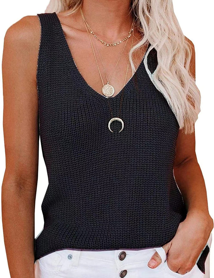 Damer luftig spaghetti strap topp i ribbat material Mirla-Eva Jonsson