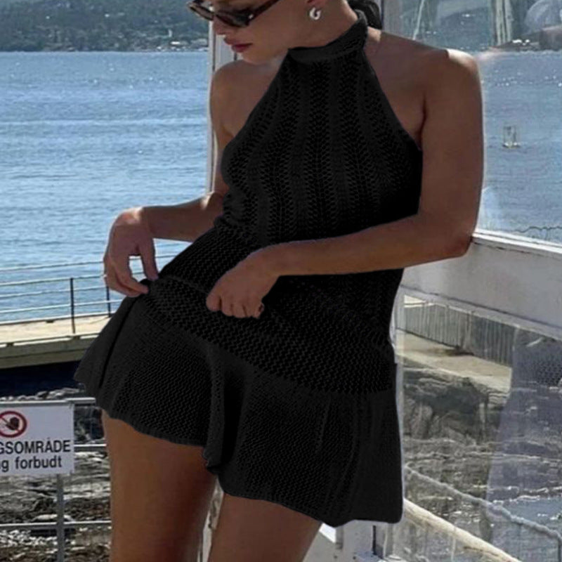 Damer luftig strandklänning med fint hängmönster och voluminös fåll Mirla-Eva Jonsson
