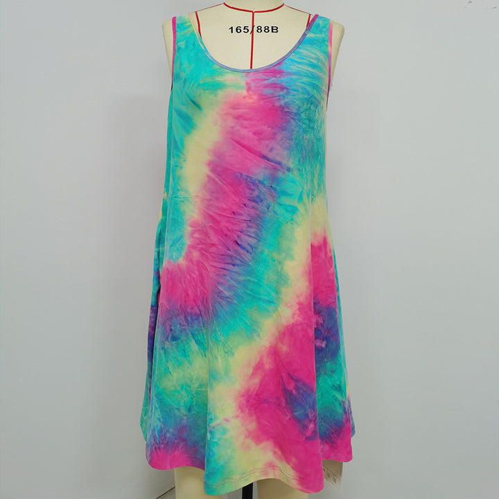 Damer luftigt sommarklänning i modernt tie-dye-design Eva Jonsson-Eva Jonsson