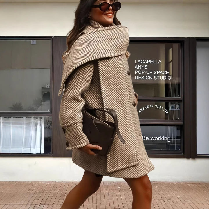 Damer lyx oversize-jacka med strukturerad design Mirla-Eva Jonsson