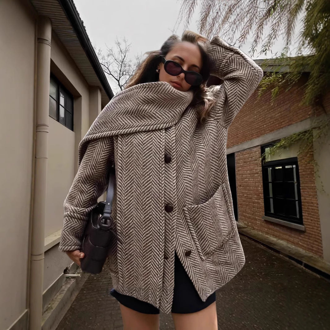 Damer lyx oversize-jacka med strukturerad design Mirla-Eva Jonsson