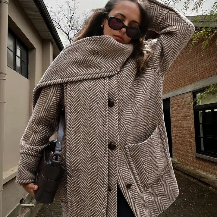 Damer lyx oversize-jacka med strukturerad design Mirla-Eva Jonsson