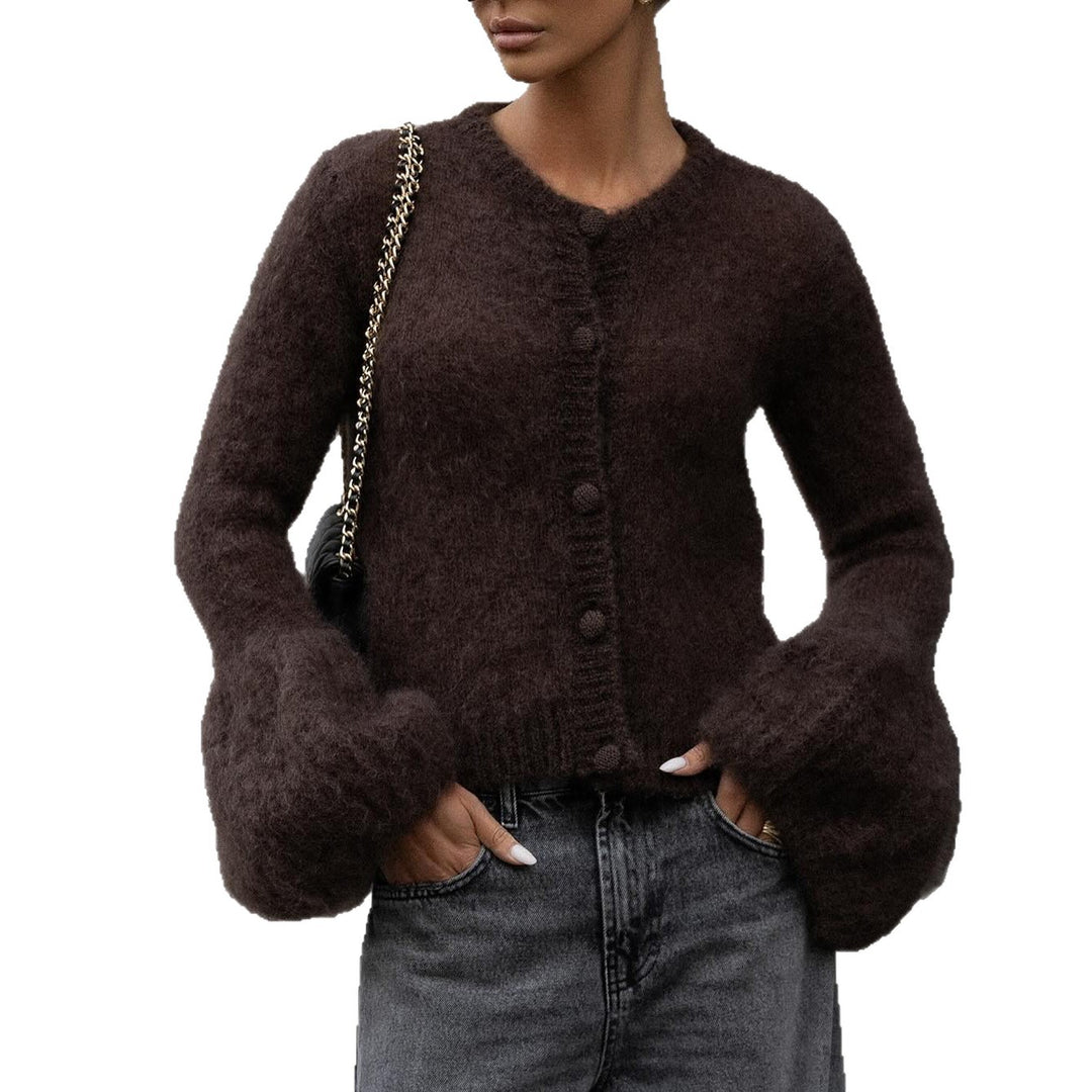 Damer lyxig Mohair stickad cardigan Mirla-Eva Jonsson