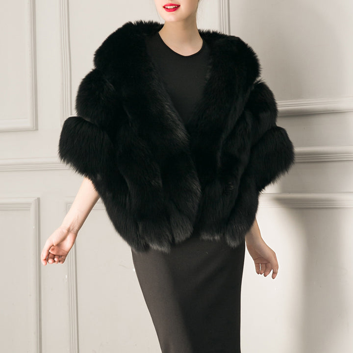 Damer lyxig elegant konstpäls-cape Mirla-Eva Jonsson