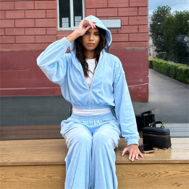 Damer lyxig fleece-cropped-set med dragsko Eva Jonsson-Eva Jonsson