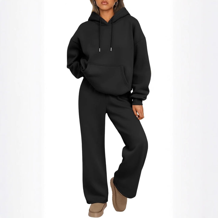 Damer lyxig hoodie med vid passform och bekväma joggingsbyxor Eva Jonsson-Eva Jonsson