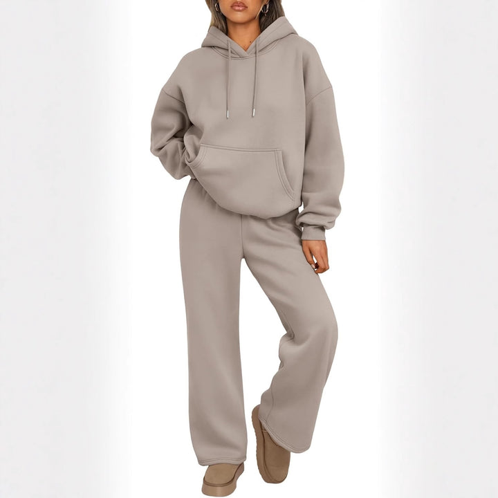 Damer lyxig hoodie med vid passform och bekväma joggingsbyxor Eva Jonsson-Eva Jonsson