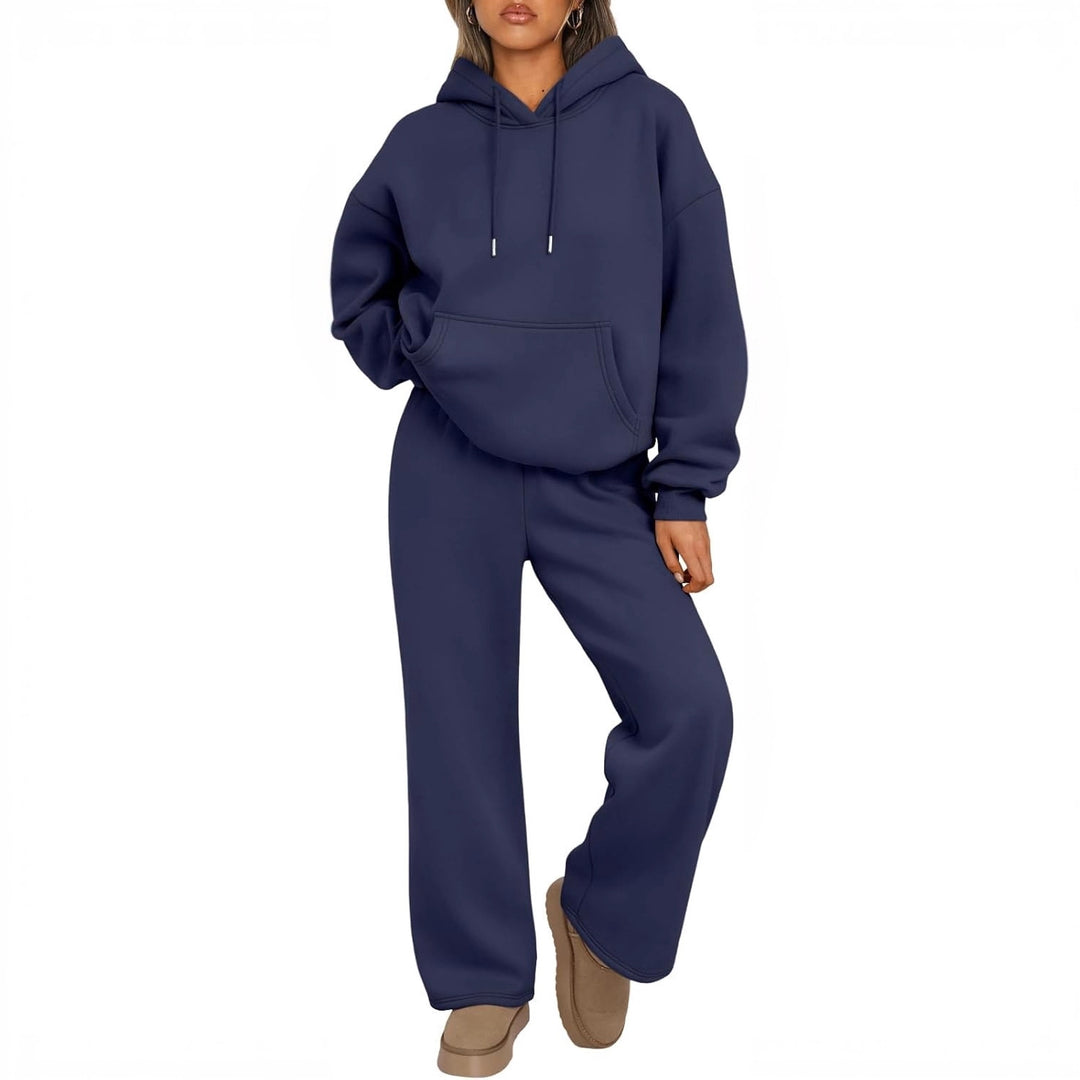 Damer lyxig hoodie med vid passform och bekväma joggingsbyxor Eva Jonsson-Eva Jonsson