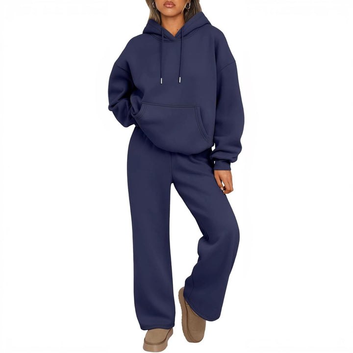Damer lyxig hoodie med vid passform och bekväma joggingsbyxor Eva Jonsson-Eva Jonsson