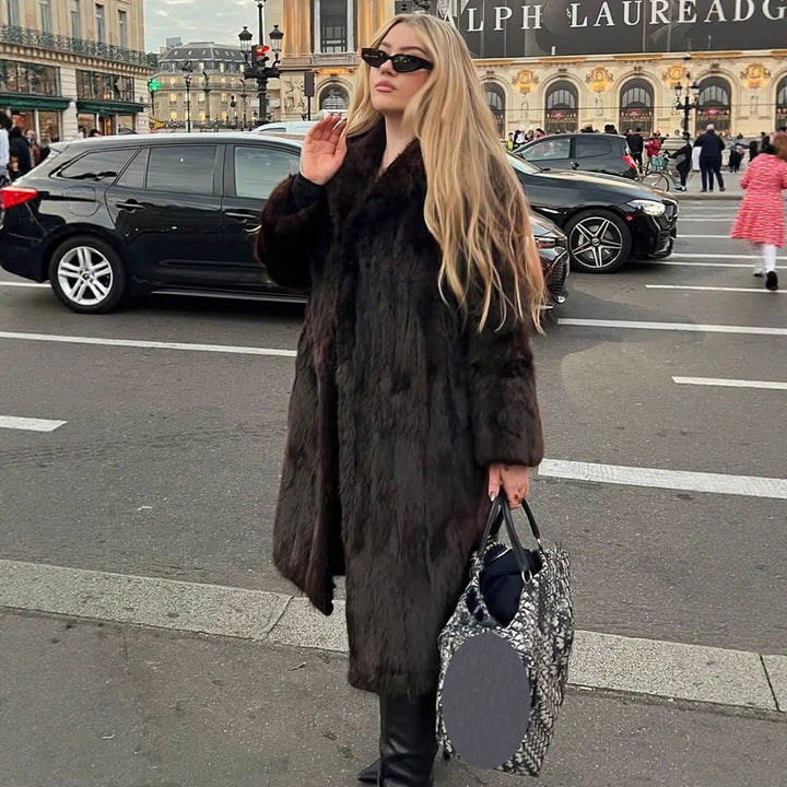 Damer lyxig konstfälljacka med mjuka slag och stora fickor Mirla-Eva Jonsson