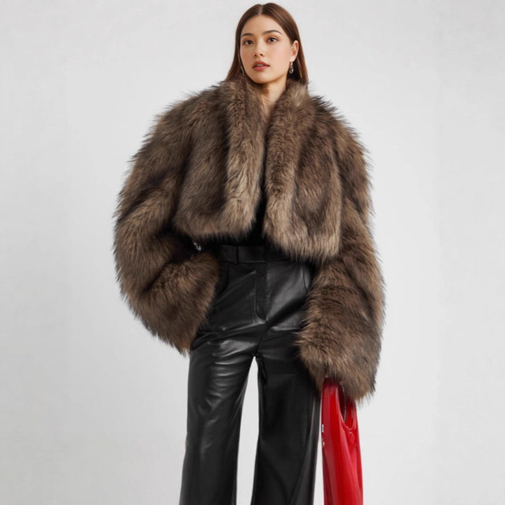 Damer lyxig konstpäls-cropped-bolero Mirla-Eva Jonsson