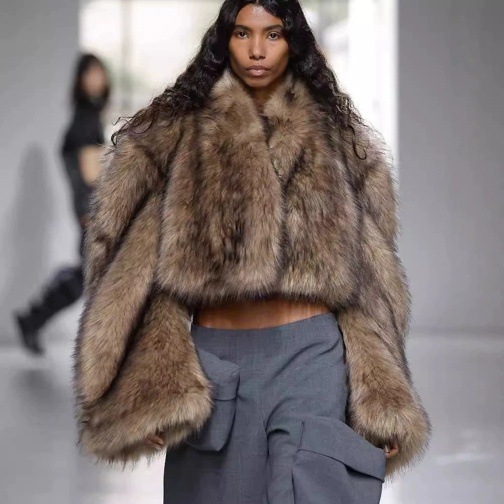 Damer lyxig konstpäls-cropped-bolero Mirla-Eva Jonsson