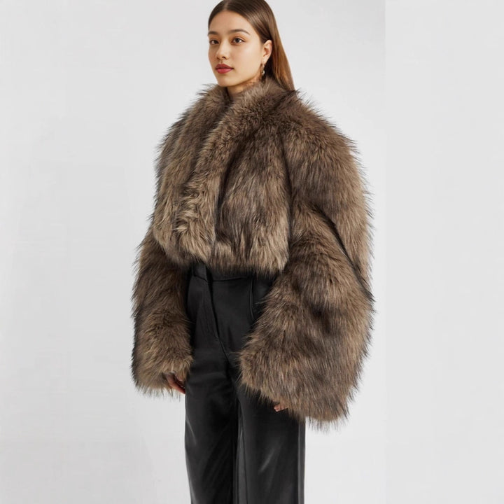 Damer lyxig konstpäls-cropped-bolero Mirla-Eva Jonsson