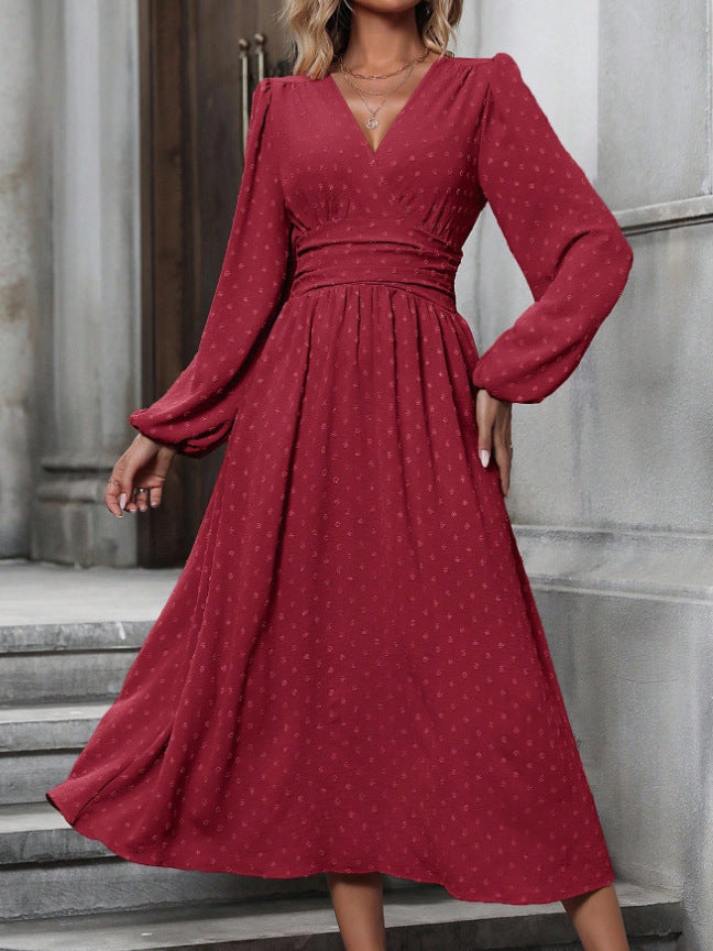 Damer maxi klänning med elegant wrap look Mirla-Eva Jonsson
