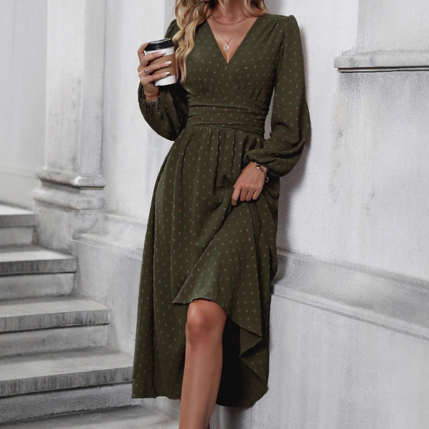 Damer maxi klänning med elegant wrap look Mirla-Eva Jonsson