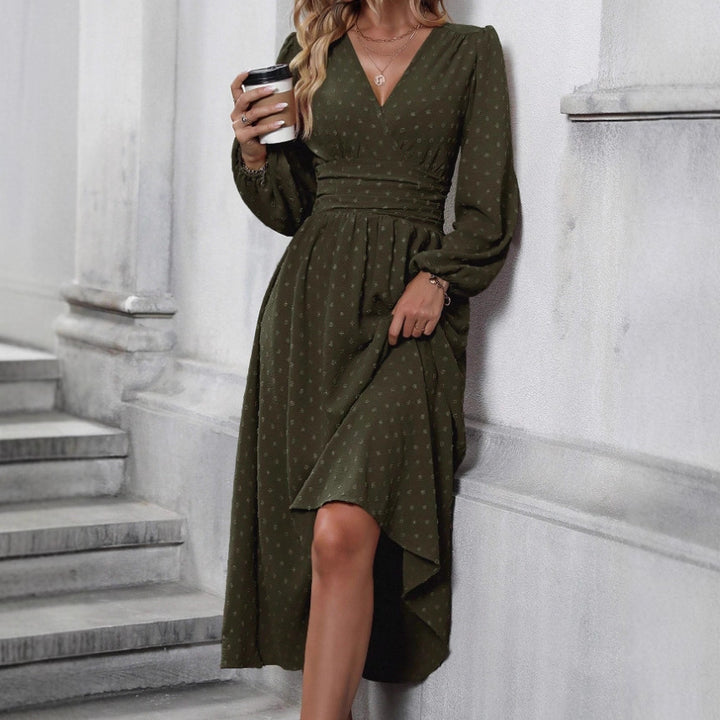 Damer maxi klänning med elegant wrap look Mirla-Eva Jonsson