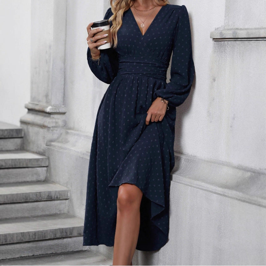 Damer maxi klänning med elegant wrap look Mirla-Eva Jonsson