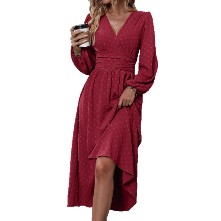 Damer maxi klänning med elegant wrap look Mirla-Eva Jonsson