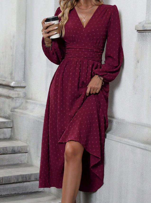 Damer maxi klänning med elegant wrap look Mirla-Eva Jonsson