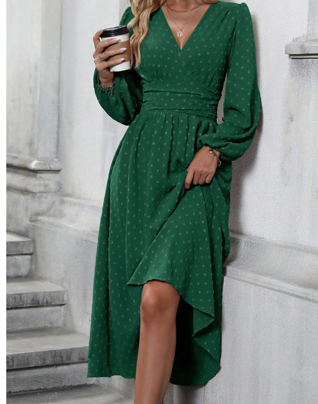 Damer maxi klänning med elegant wrap look Mirla-Eva Jonsson