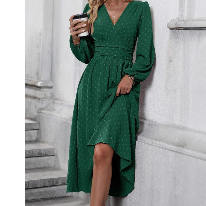 Damer maxi klänning med elegant wrap look Mirla-Eva Jonsson