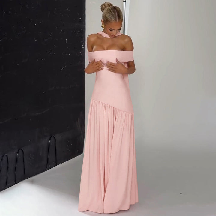 Damer maxikjol med axelbandslös design och sidov slit-Eva Jonsson