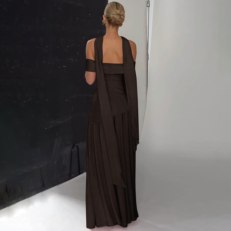 Damer maxikjol med axelbandslös design och sidov slit-Eva Jonsson