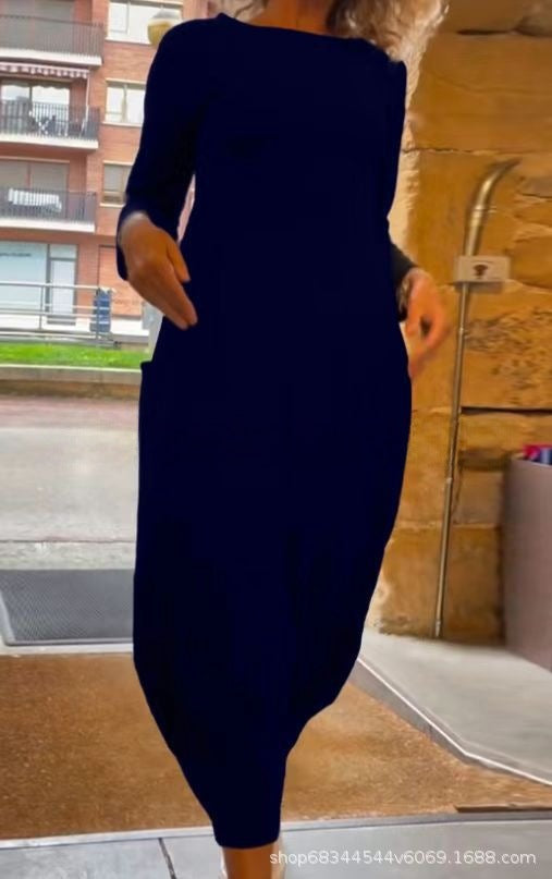 Damer maxiklänning med asymmetrisk skärning och eleganta detaljer Mirla-Eva Jonsson