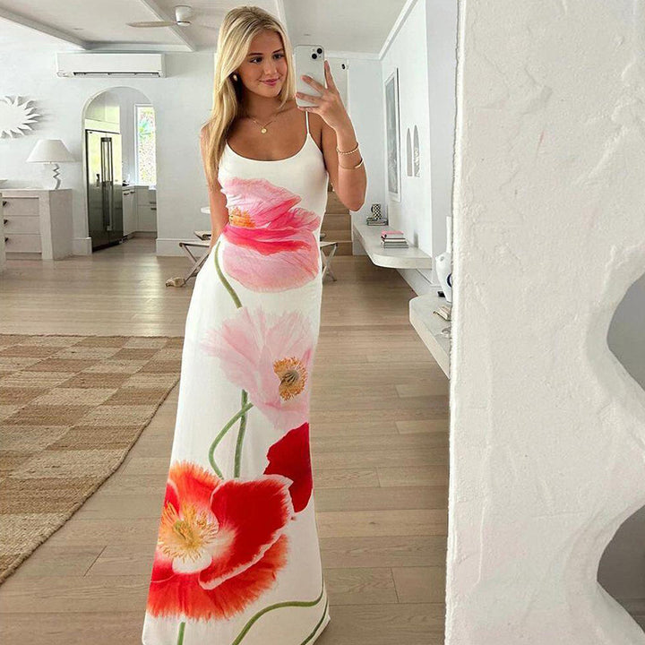 Damer maxiklänning med blommönster Mirla-Eva Jonsson