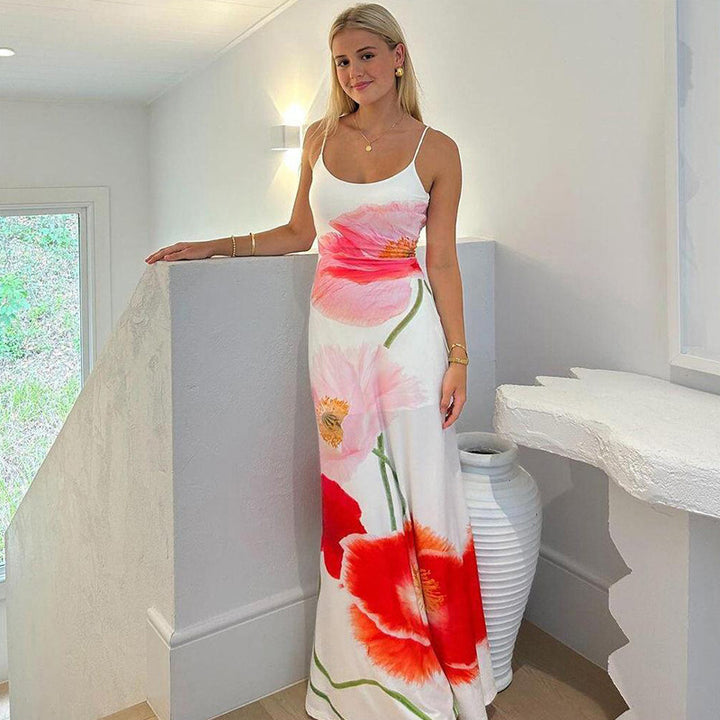 Damer maxiklänning med blommönster Mirla-Eva Jonsson
