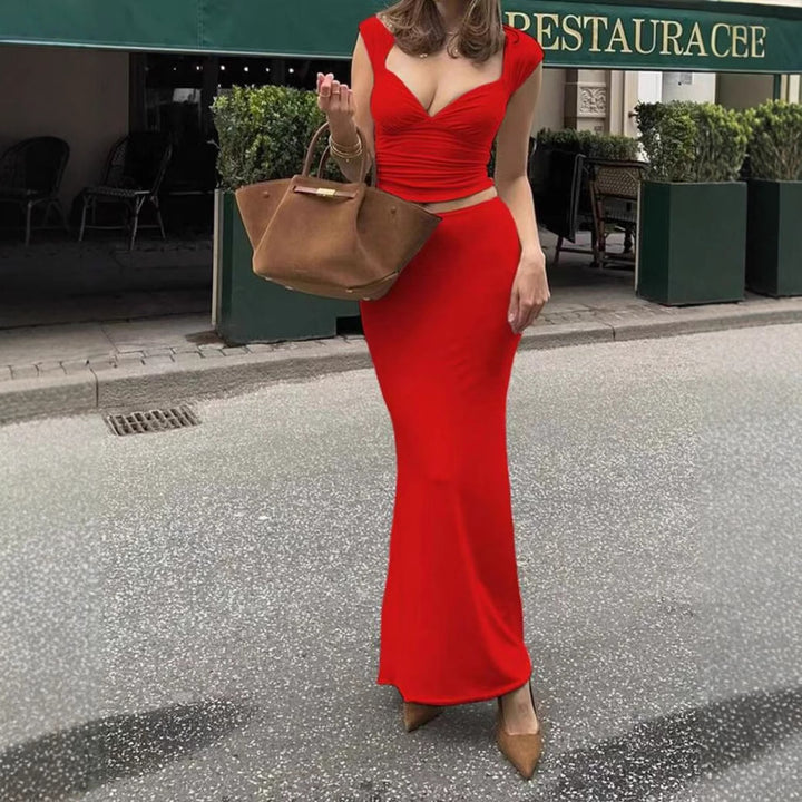 Damer maxiklänning med elegant omslagsdetalj Mirla-Eva Jonsson