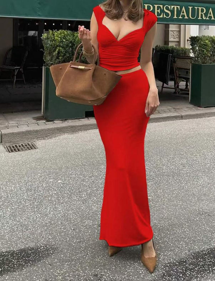 Damer maxiklänning med elegant omslagsdetalj Mirla-Eva Jonsson