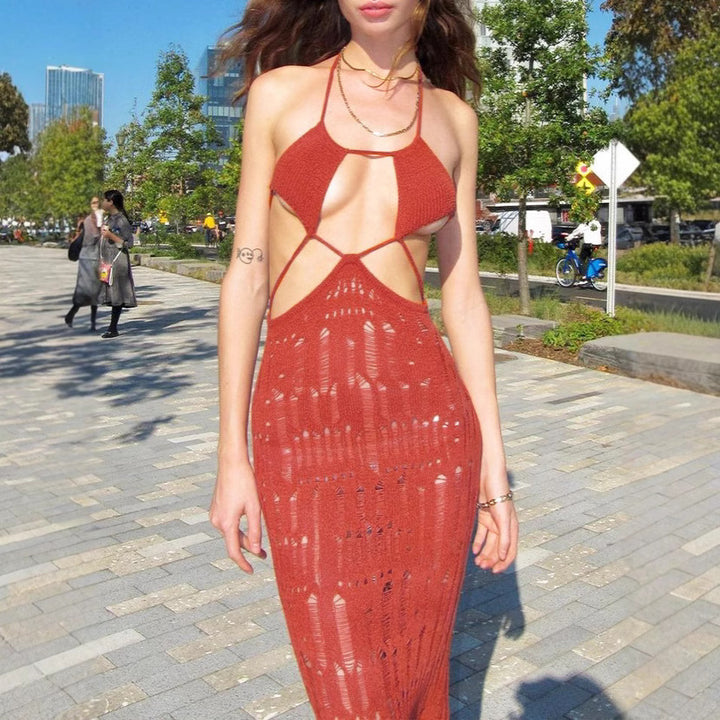 Damer maxiklänning med raffinerad cut-out-design och ömtåliga band Mirla-Eva Jonsson