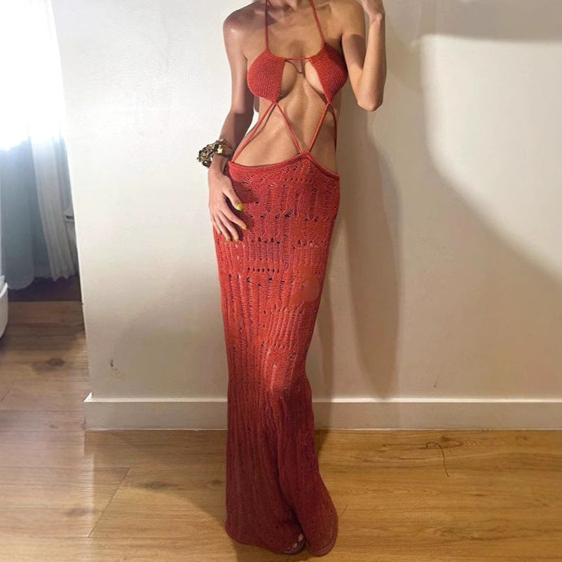 Damer maxiklänning med raffinerad cut-out-design och ömtåliga band Mirla-Eva Jonsson