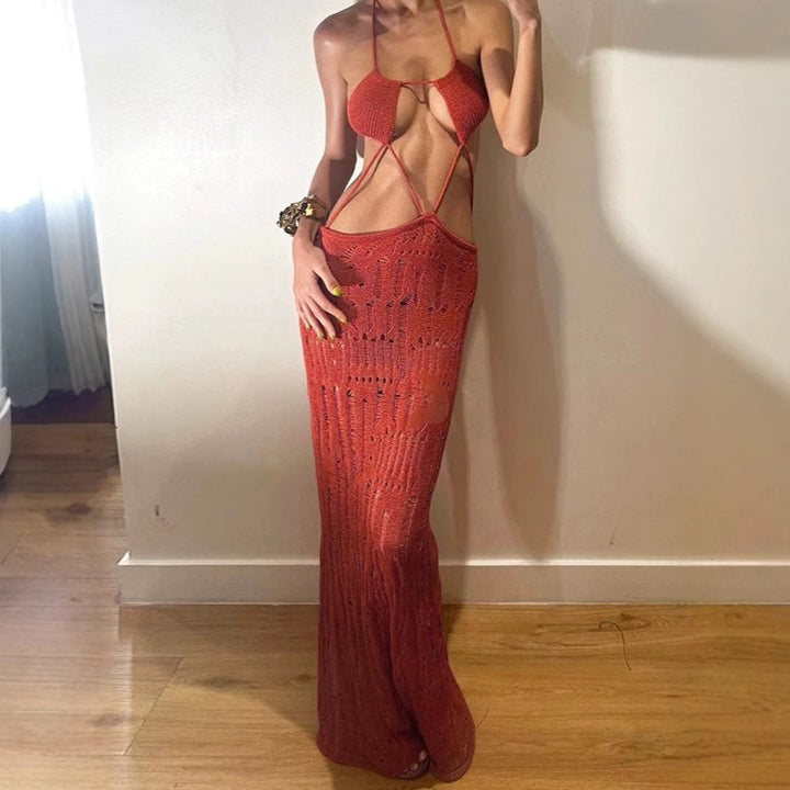 Damer maxiklänning med raffinerad cut-out-design och ömtåliga band Mirla-Eva Jonsson
