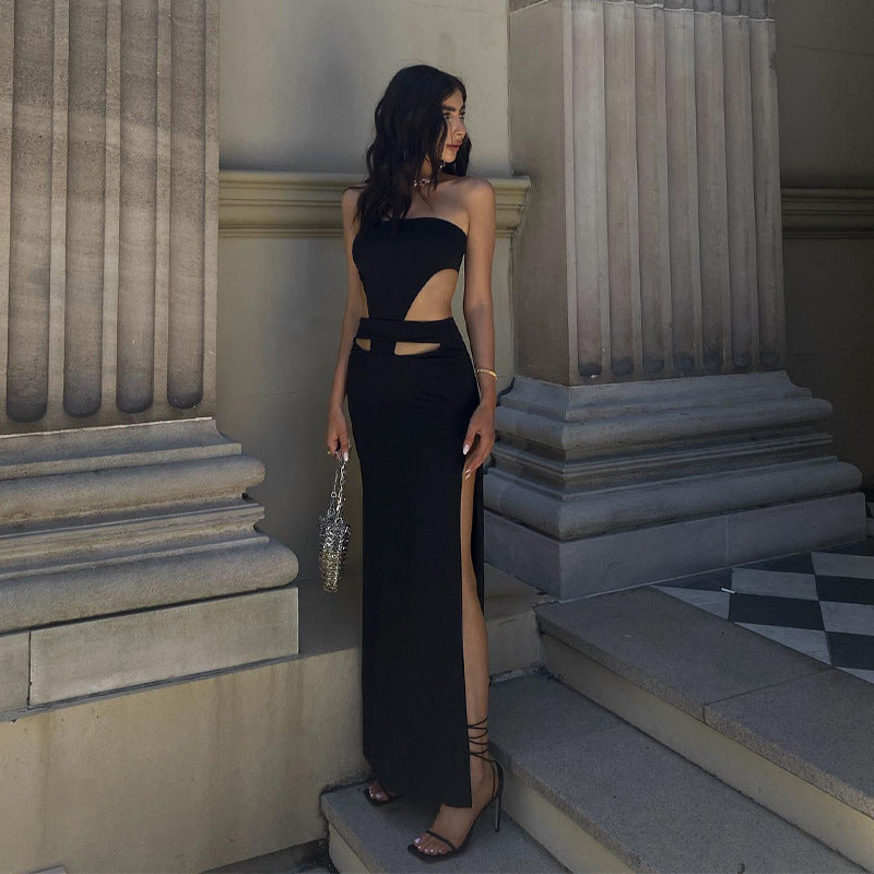 Damer maxiklänning med stiliga cut-outs och sexig slits Mirla-Eva Jonsson