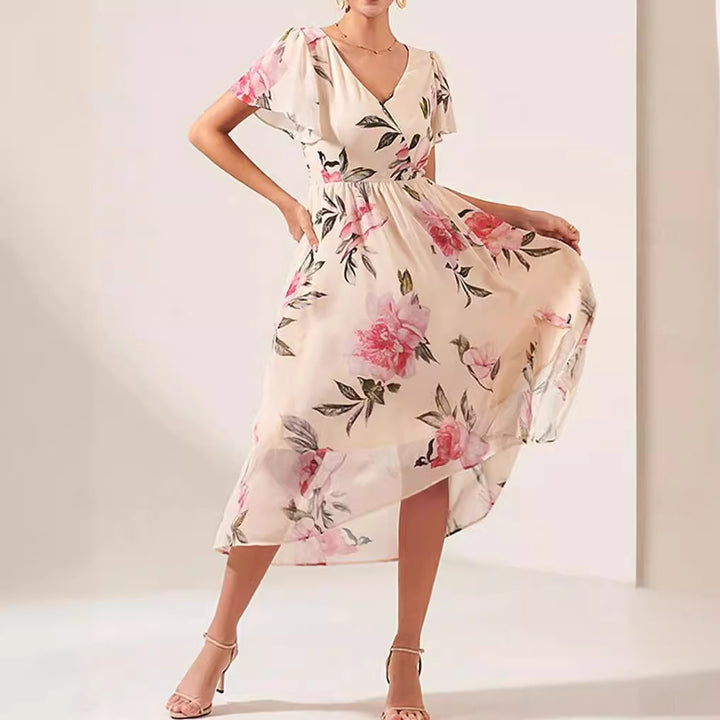 Damer maxiklänning med voluminös kjol och blommönster Mirla-Eva Jonsson