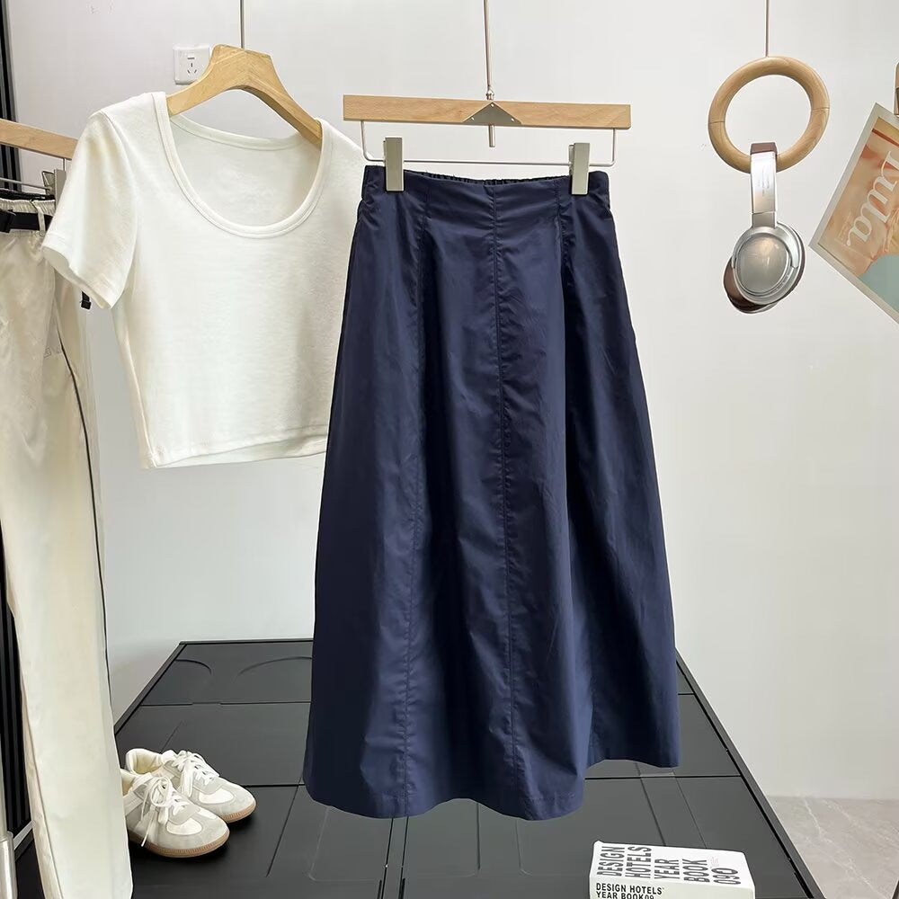 Damer midi kjol med elegant snitt och praktisk dragkedja Mirla-Eva Jonsson