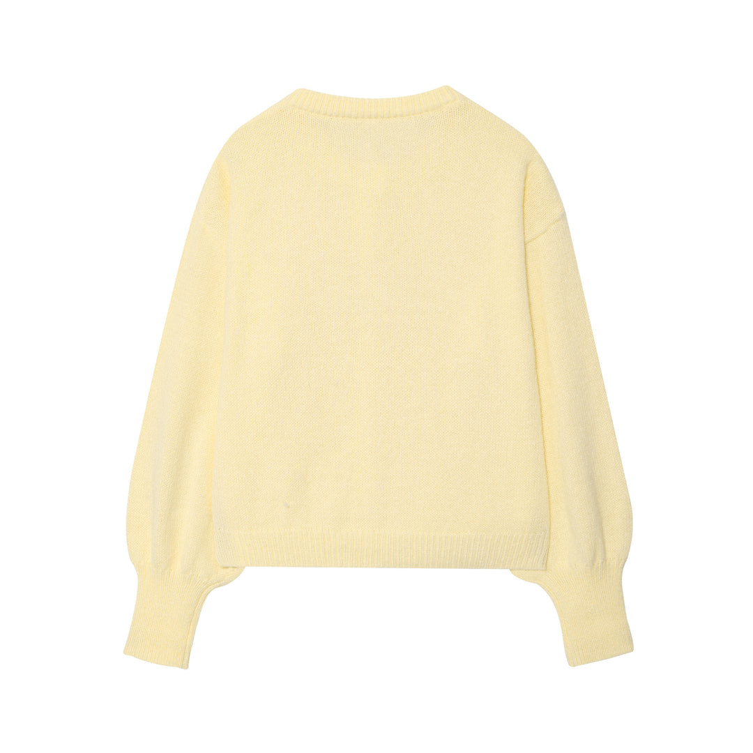 Damer mjuk cardigan med puffärmar och knäppning Mirla-Eva Jonsson