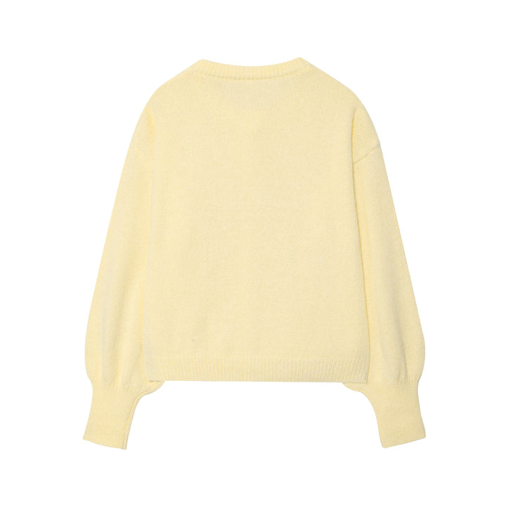 Damer mjuk cardigan med puffärmar och knäppning Mirla-Eva Jonsson